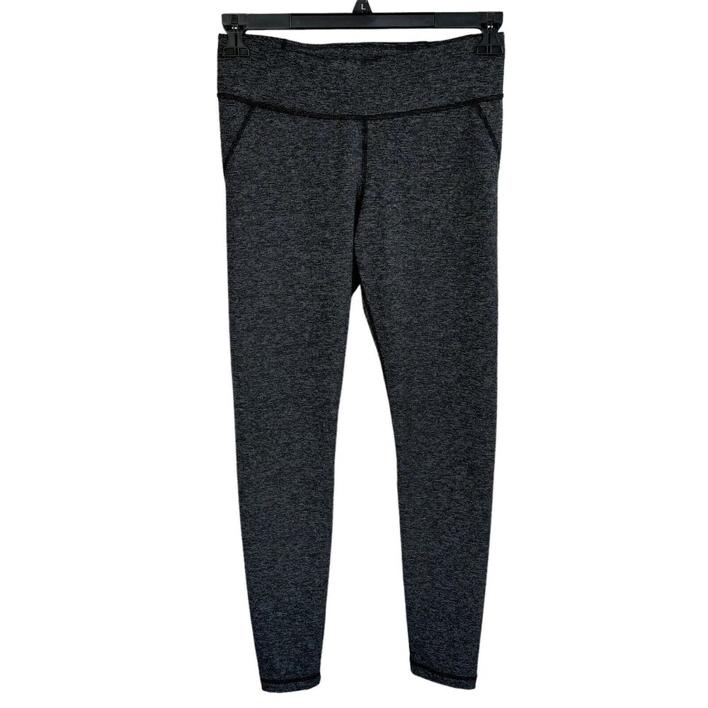 Under Armour Medium Fitted Leggings Heat Gear Pocket Stretch Heathered Gray